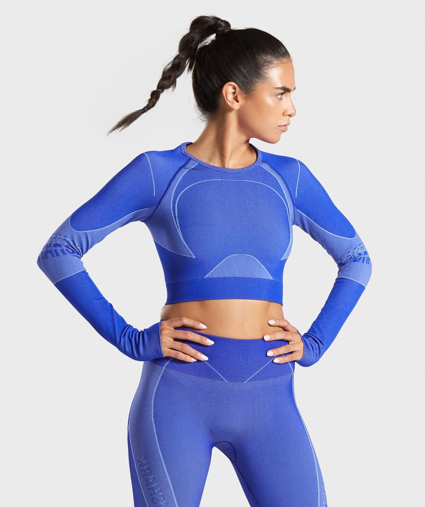 Gymshark Turbo Seamless Crop Top - Cobalt Blue