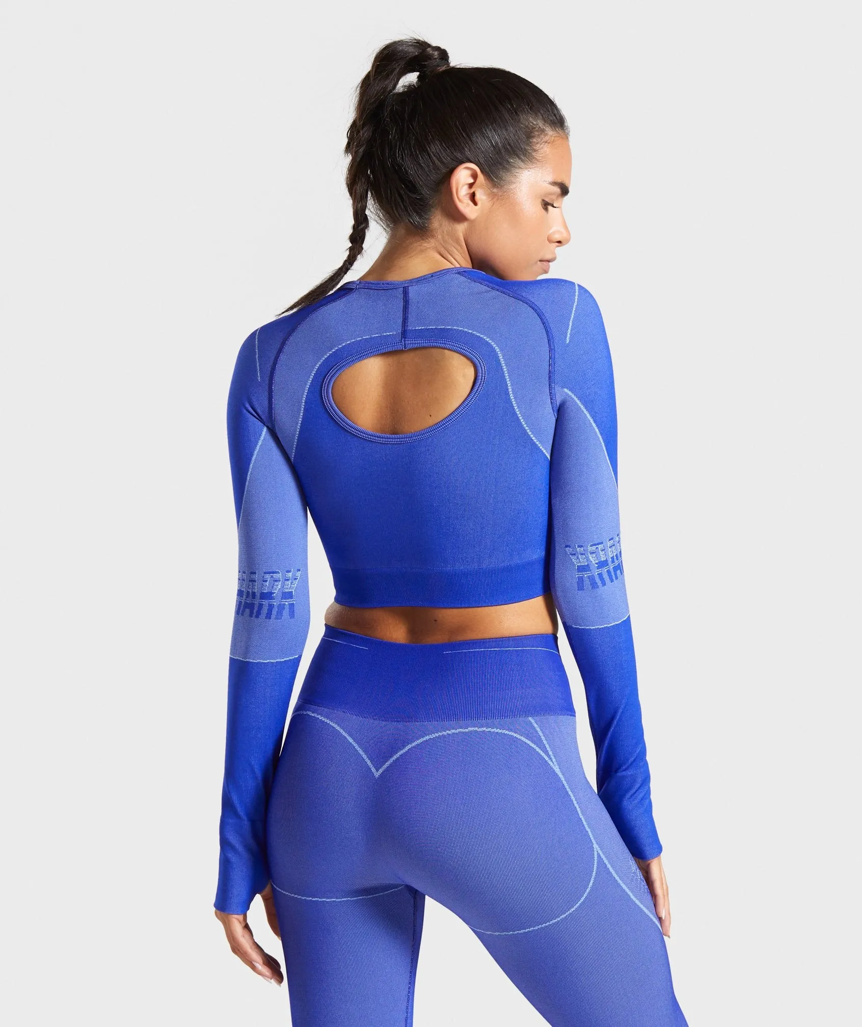 Gymshark Turbo Seamless Crop Top - Cobalt Blue