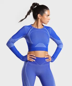 Gymshark Turbo Seamless Crop Top - Cobalt Blue