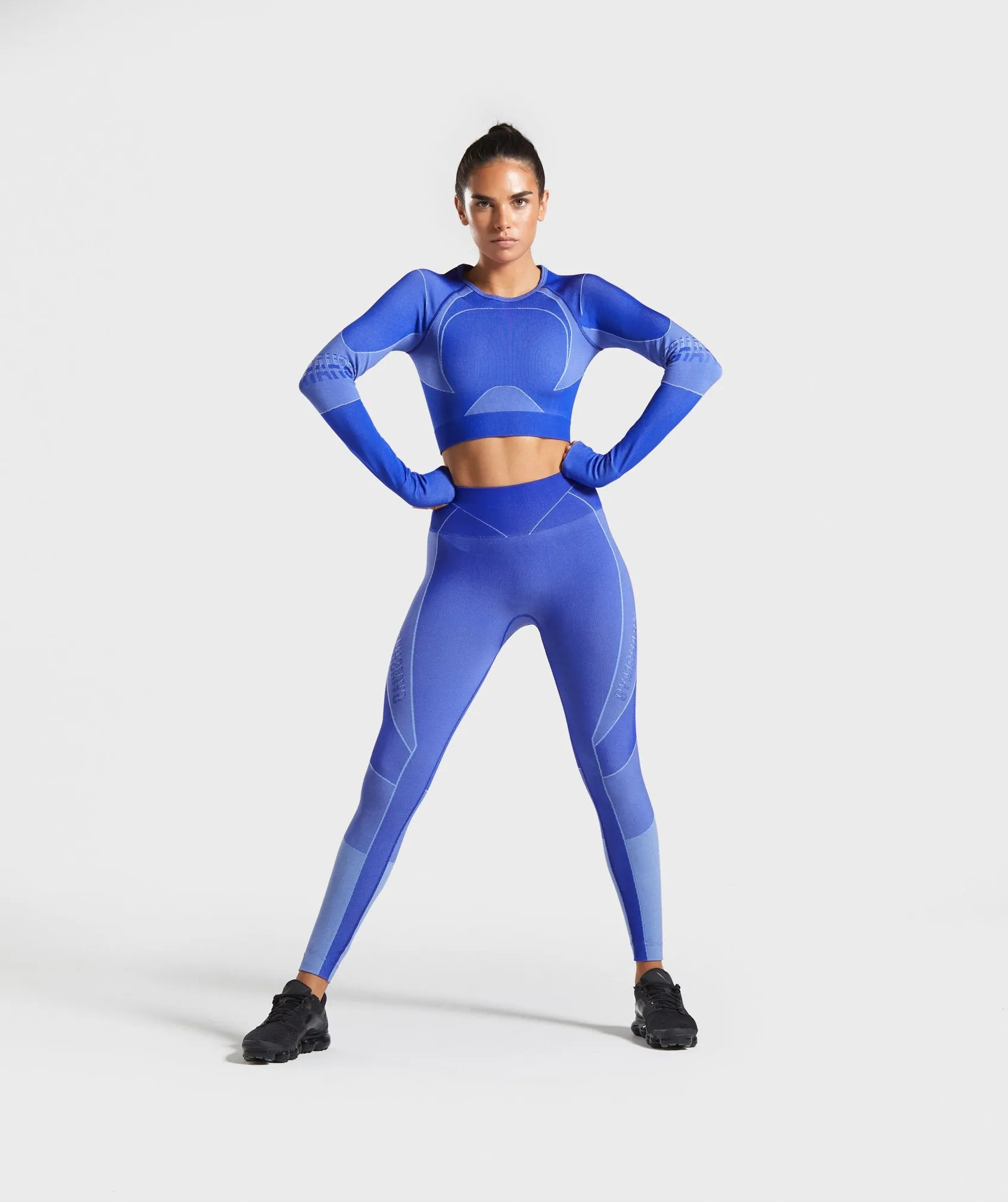 Gymshark Turbo Seamless Crop Top - Cobalt Blue