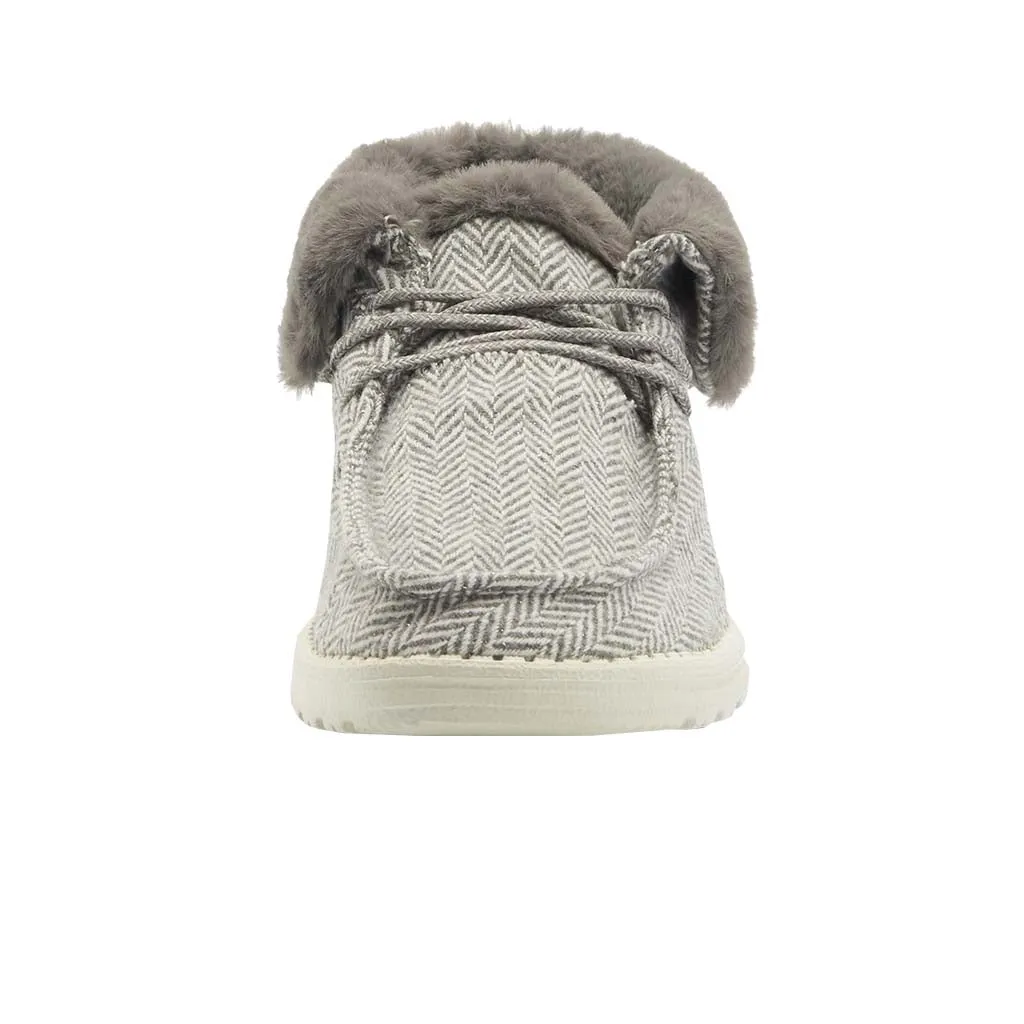 HEY DUDE WOMEN'S BRITT HERRINGBONE GREY - 121773133