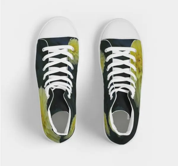 High Top Sneakers for Women. Cool Fashion Casual Canvas Keds. Lemon Dahlias. WickedYo.