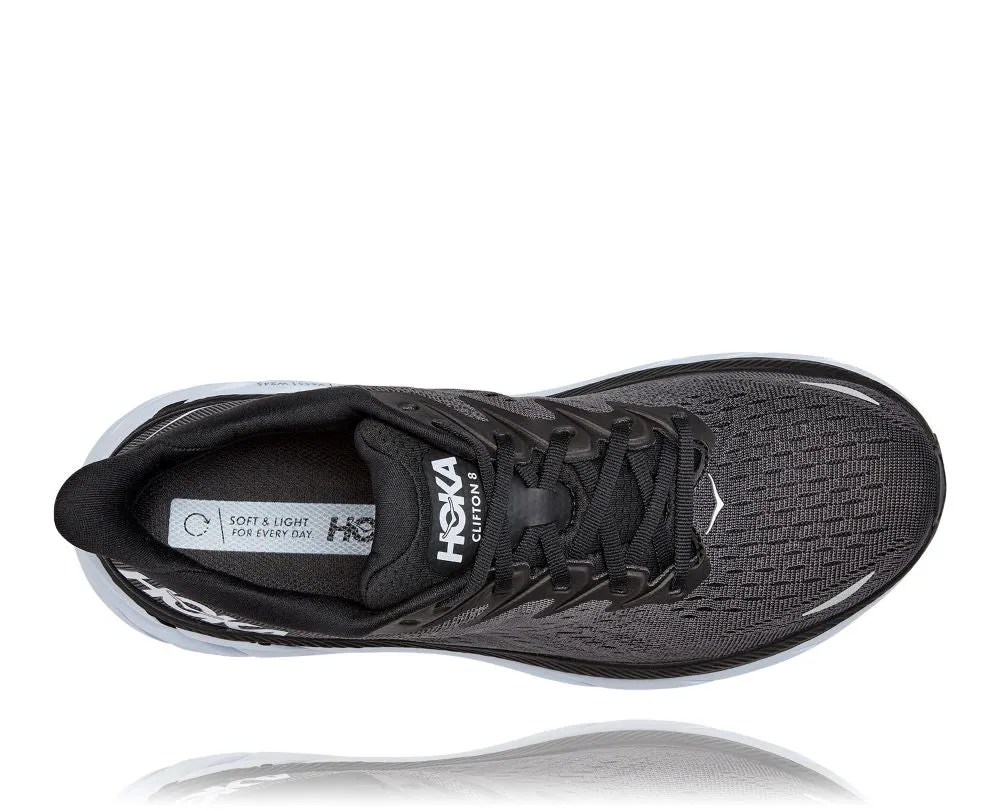 'HOKA' Men's Clifton 8 - Black / White