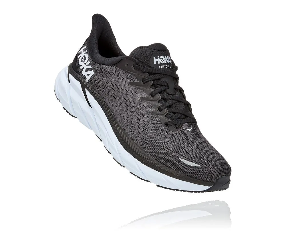 'HOKA' Men's Clifton 8 - Black / White