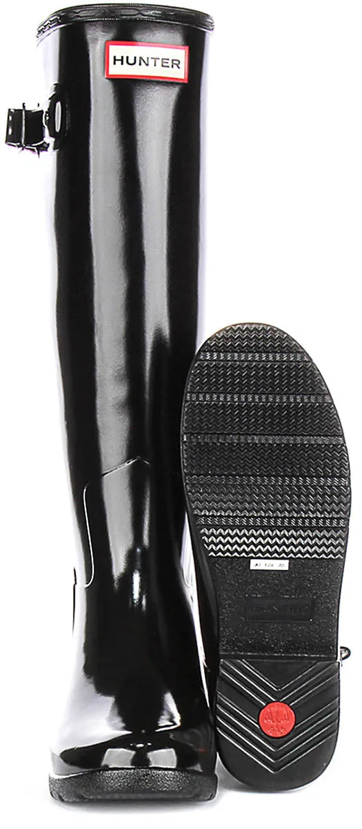 Hunter W Refined Tall In Black Patent For Women