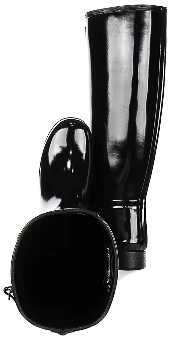 Hunter W Refined Tall In Black Patent For Women