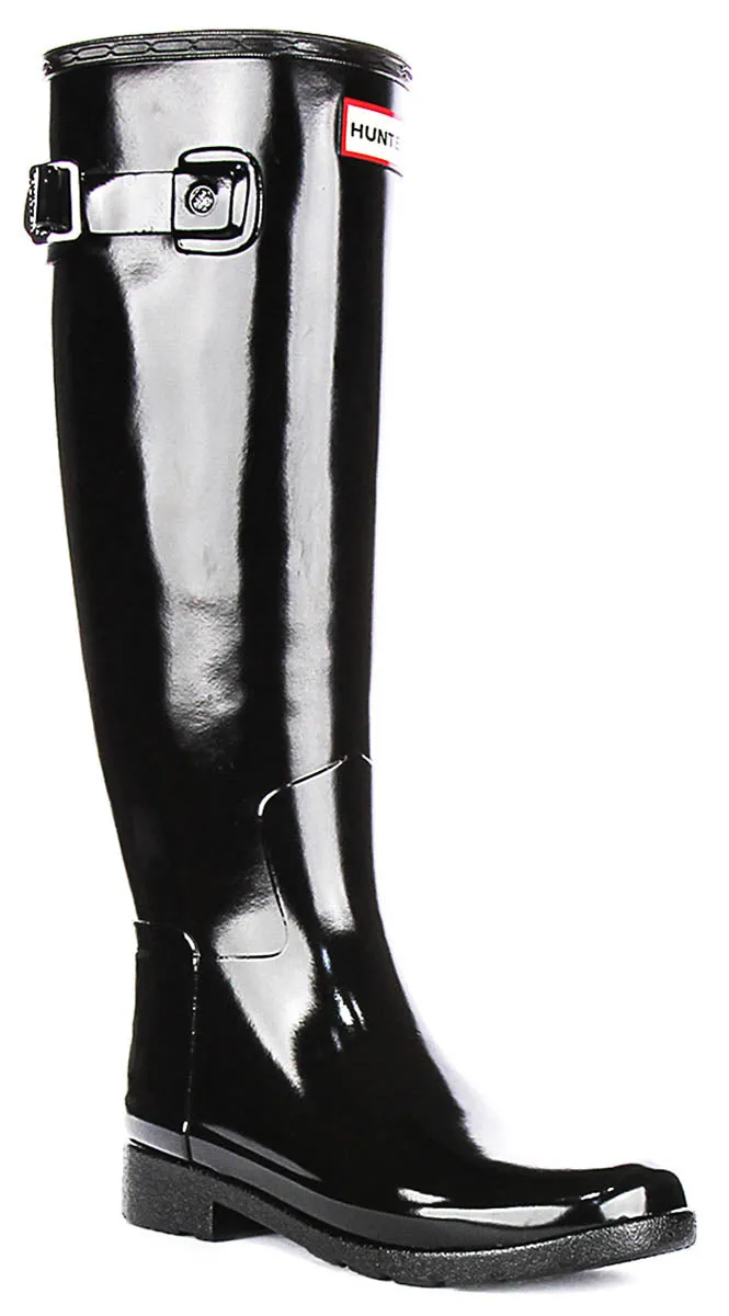 Hunter W Refined Tall In Black Patent For Women