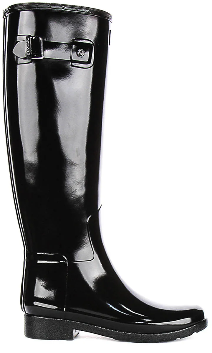 Hunter W Refined Tall In Black Patent For Women