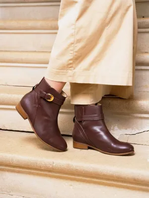 Illusion Vegan Leather Ankle Boots | Chocolate