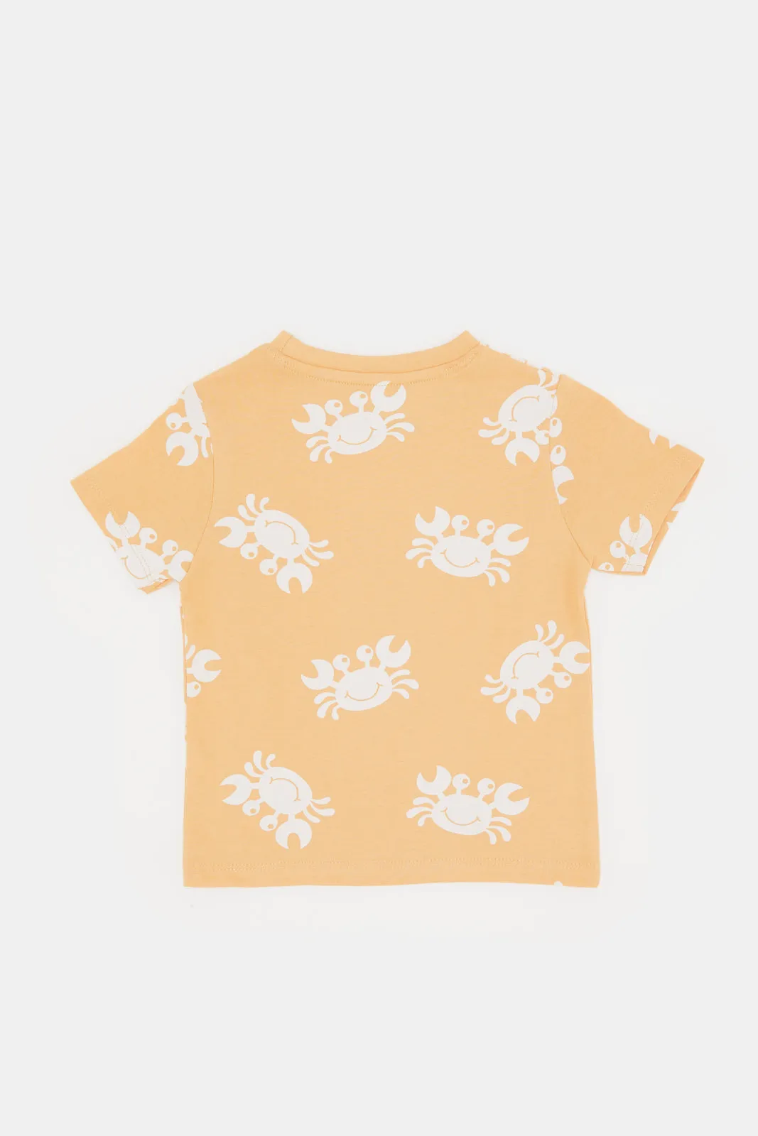 Infant Boys Mustard Crab Print T-Shirt