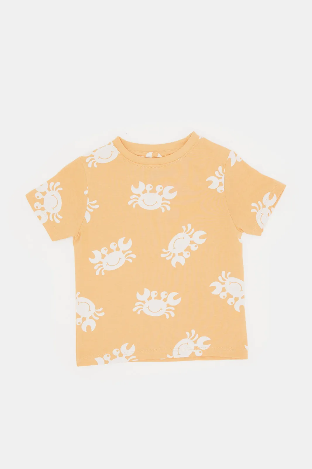 Infant Boys Mustard Crab Print T-Shirt