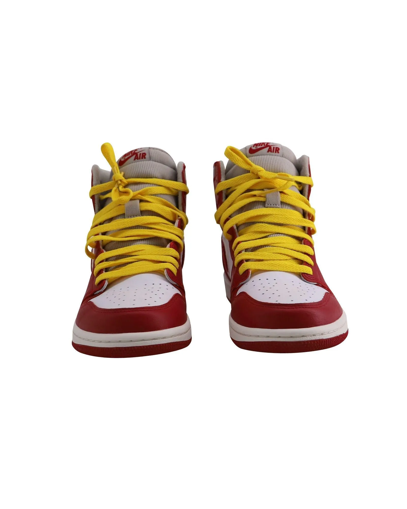 Iron Ore/Red Varsity Leather High Top Sneakers