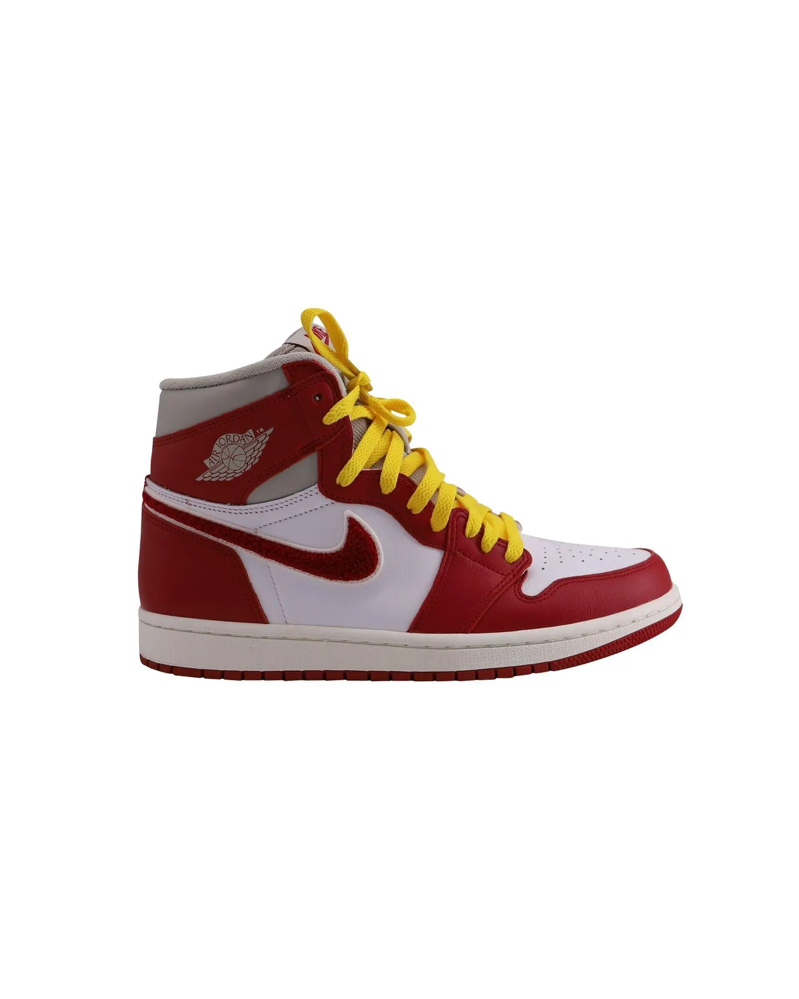 Iron Ore/Red Varsity Leather High Top Sneakers