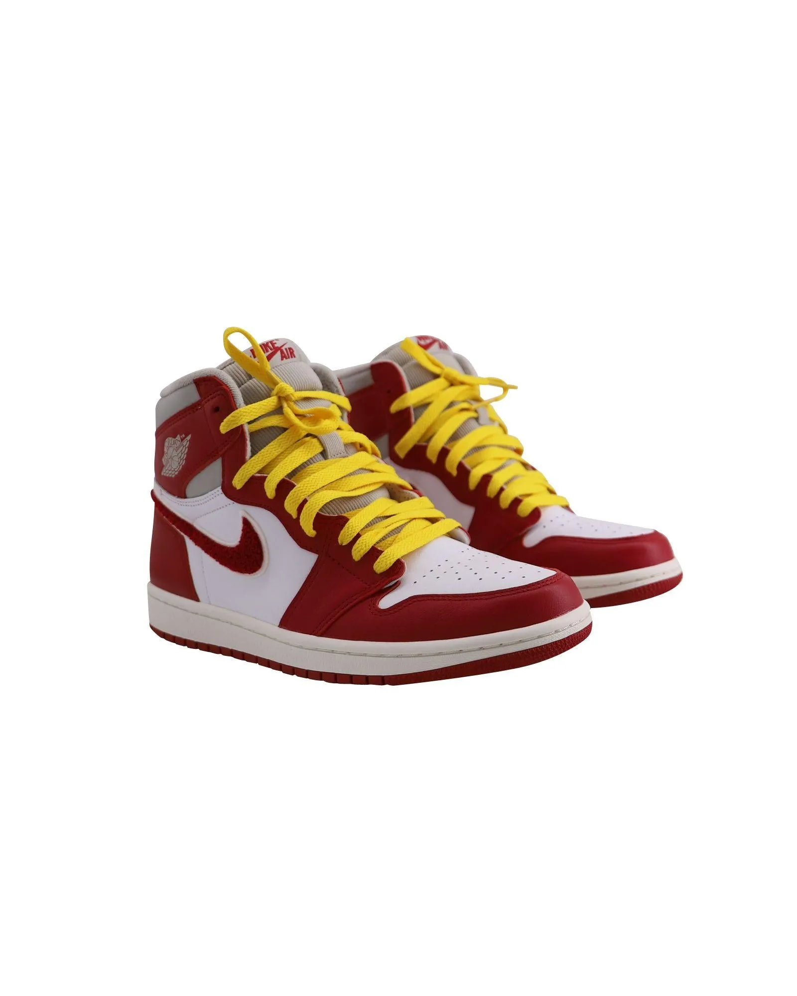 Iron Ore/Red Varsity Leather High Top Sneakers