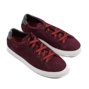 Isaia Burgundy Calf Suede Sneakers