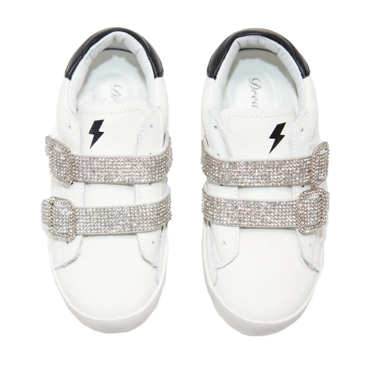 JACKIE CRYSTAL VELCRO BUCKLE SNEAKERS