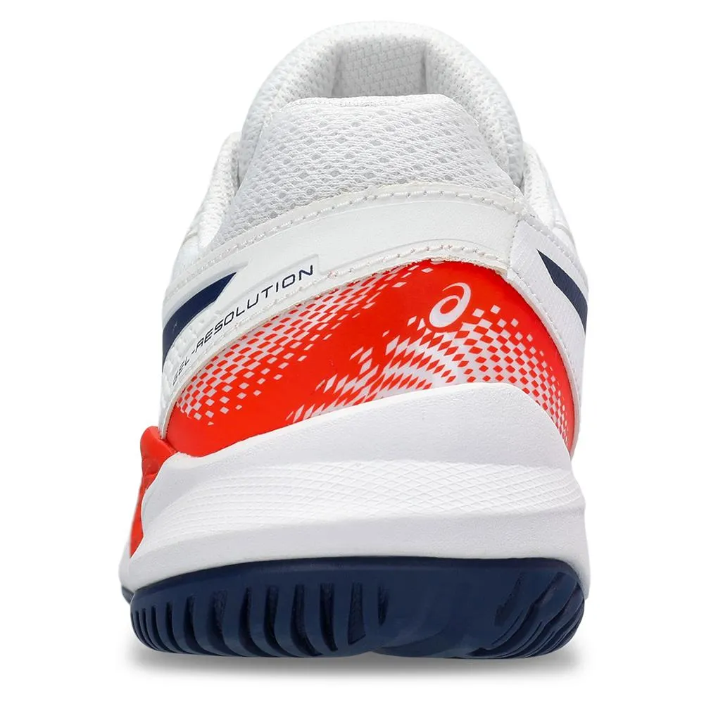 Juniors` Gel-Resolution 9 Tennis Shoes White and Blue Expanse