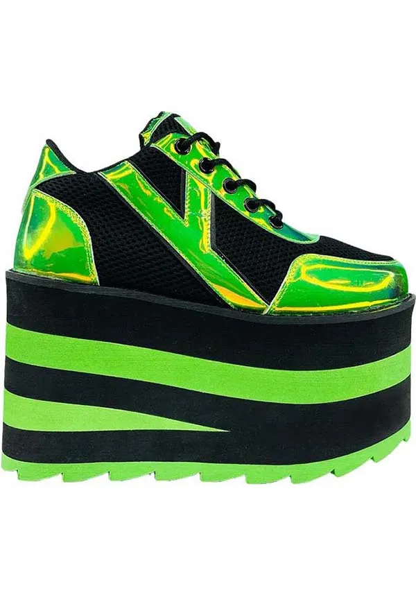 Karazii [Black/Green] | PLATFORM BOOTS*