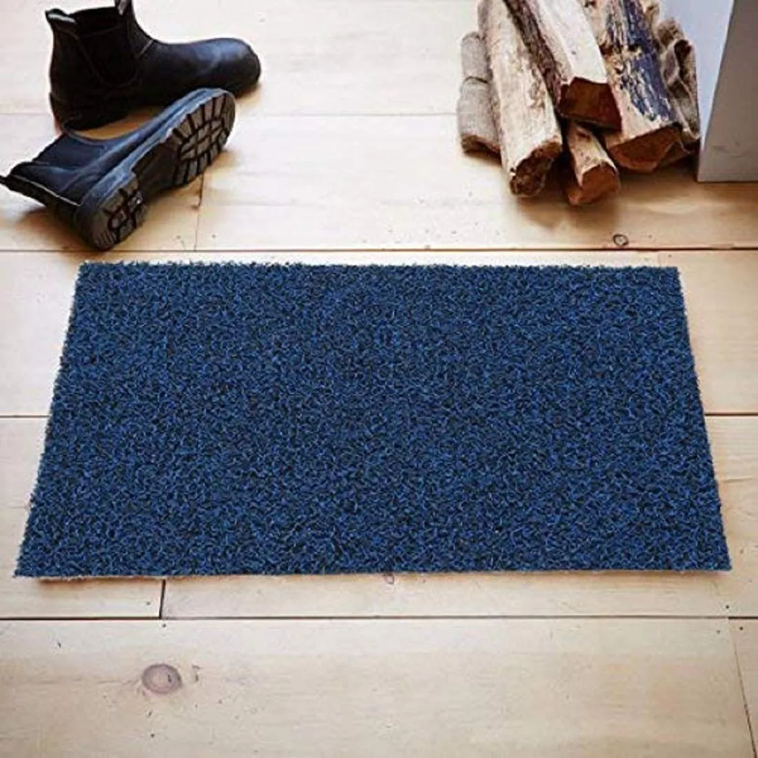 Kuber Industries PVC Door Mat - 24" x 16", Blue, Pack of 1