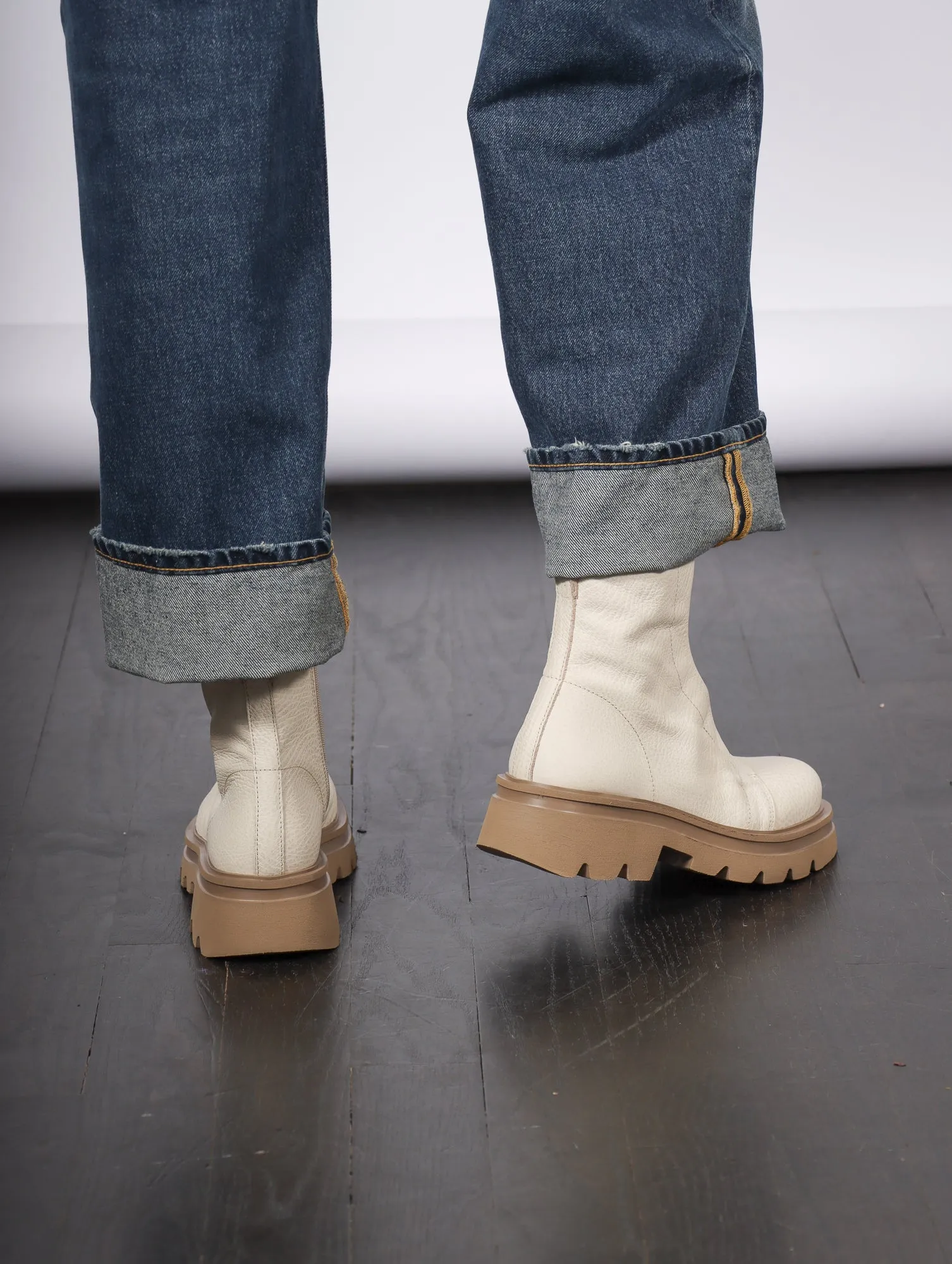 Kuni No Lace Boot in Bisonette Cream by Patrizia Bonfanti