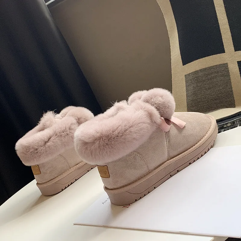 Ladies Winter Warm Slippers Indoor Outdoor Slipper Boots Booties with Fuzzy Balls