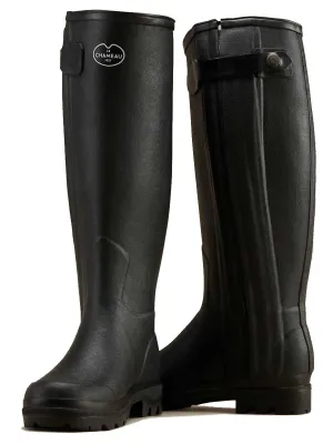 LE CHAMEAU Chasseur Boots - Ladies Neoprene Lined Full Zip - Black