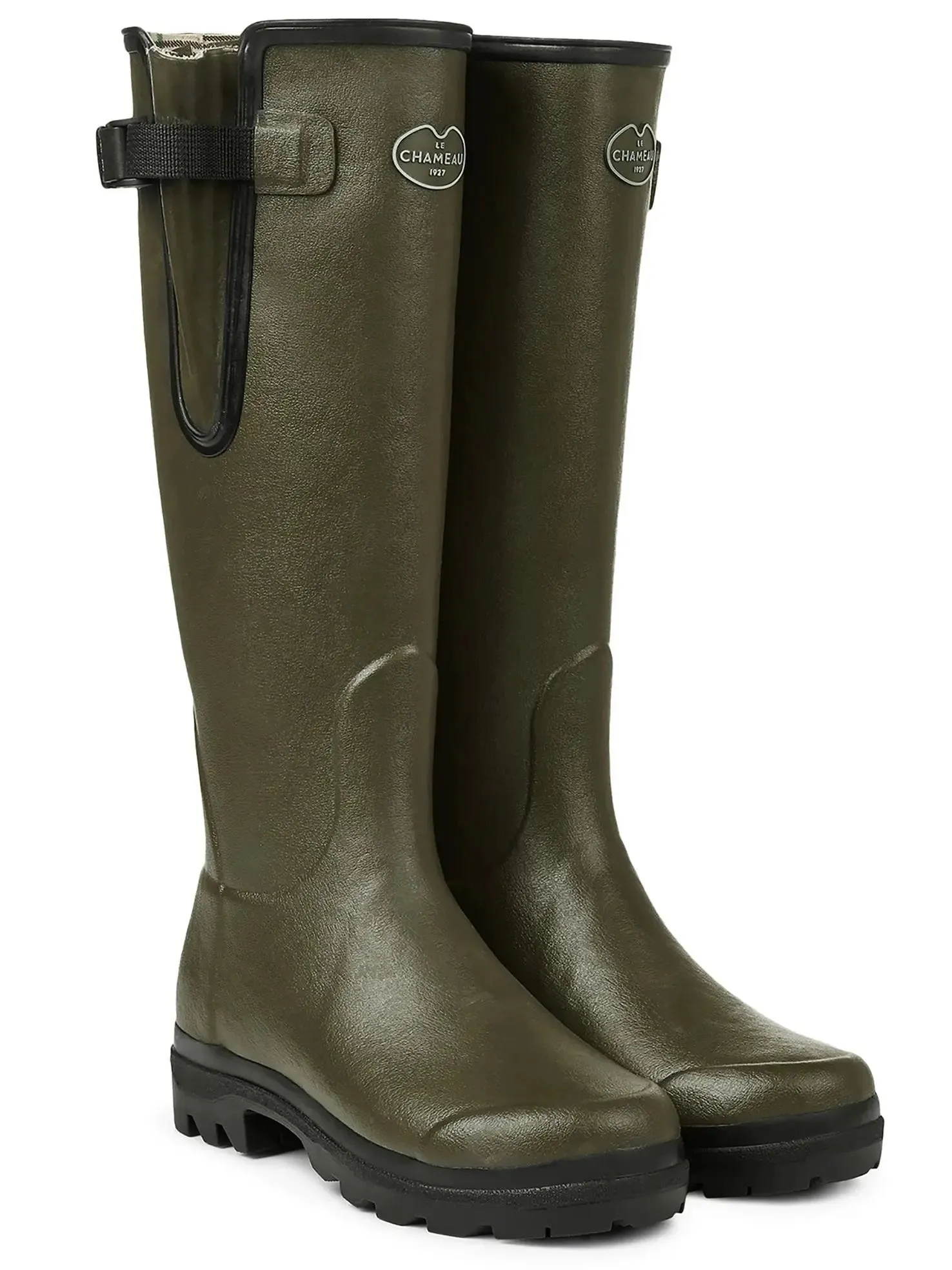 LE CHAMEAU Vierzon Boots - Ladies Jersey Lined - Dark Green