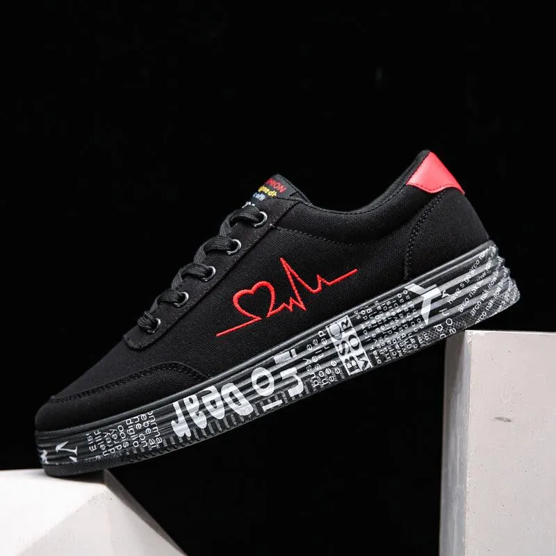 Love Print Casual Lace-Up Sneakers for Women & Men