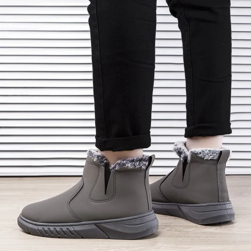 LovelyRLovely Men's V Cutout Plush Ankle Boots