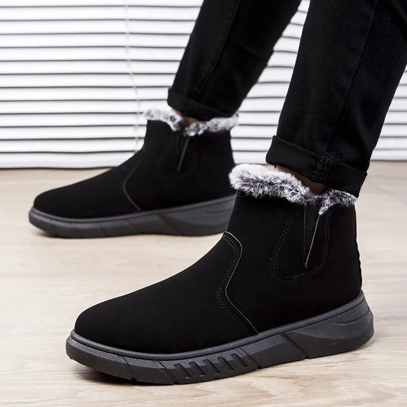 LovelyRLovely Men's V Cutout Plush Ankle Boots