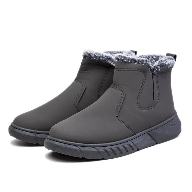 LovelyRLovely Men's V Cutout Plush Ankle Boots