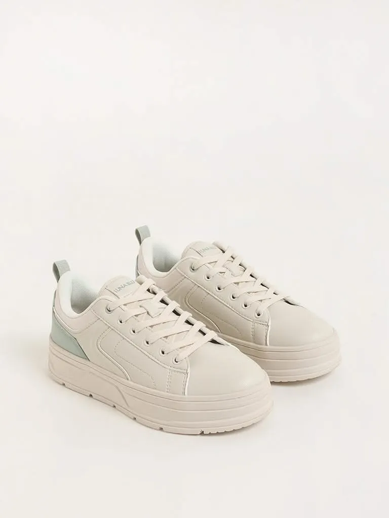 LUNA BLU Beige Block Sneakers