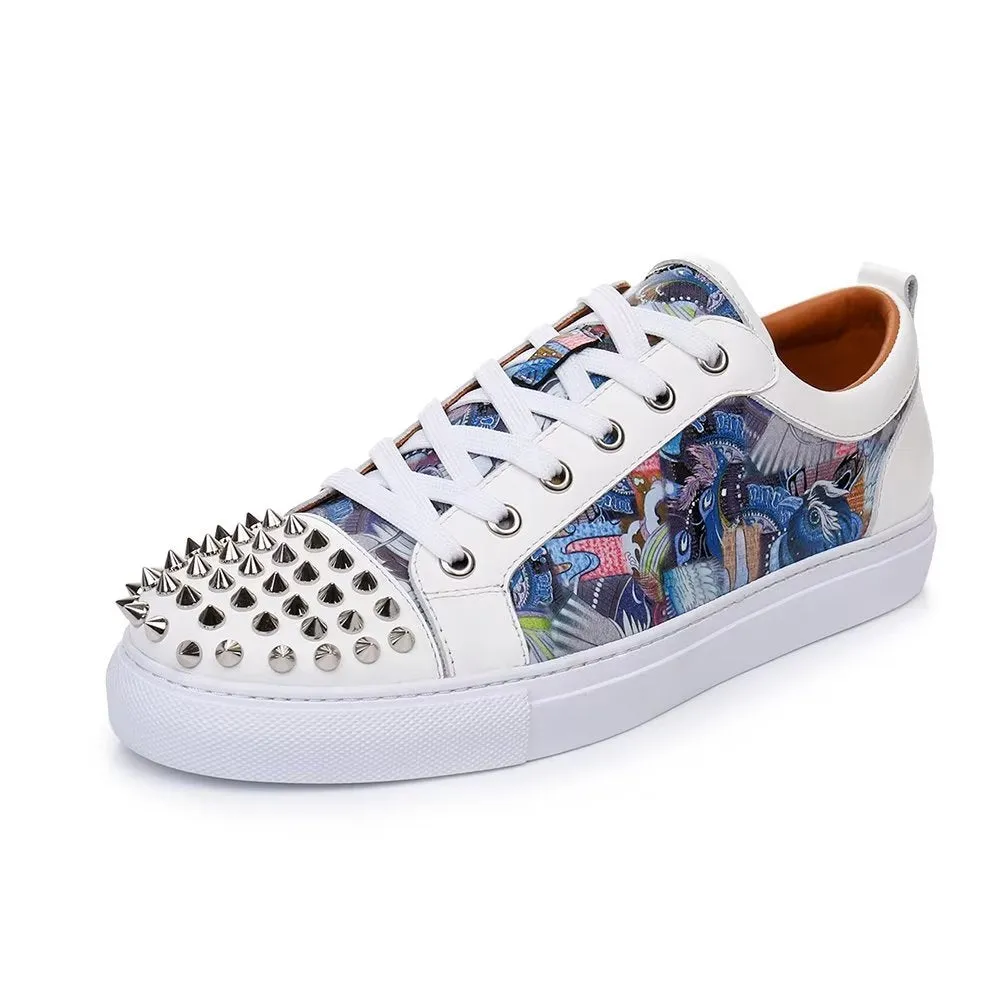 LuxeLeather Exotic Lace-up Sneakers