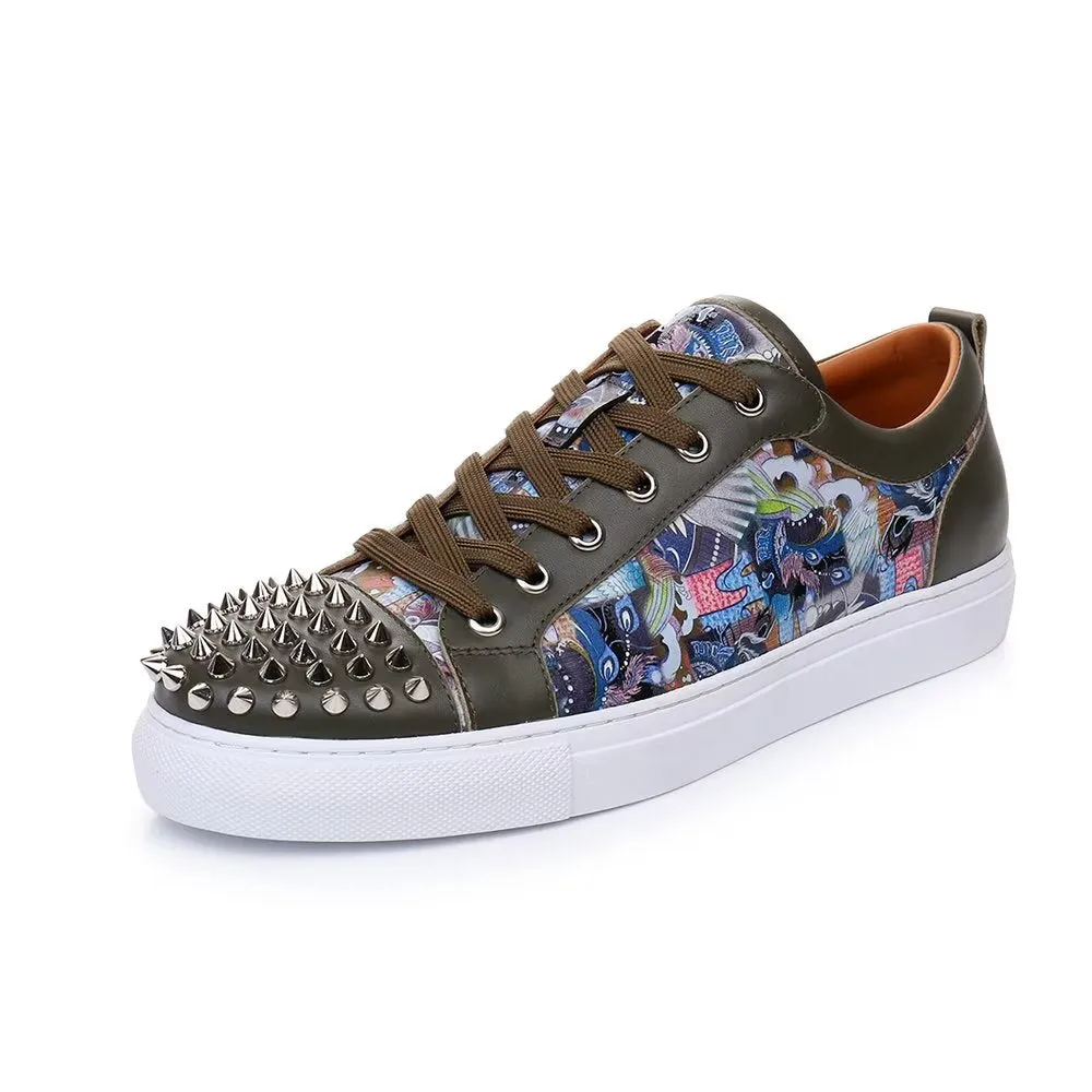 LuxeLeather Exotic Lace-up Sneakers