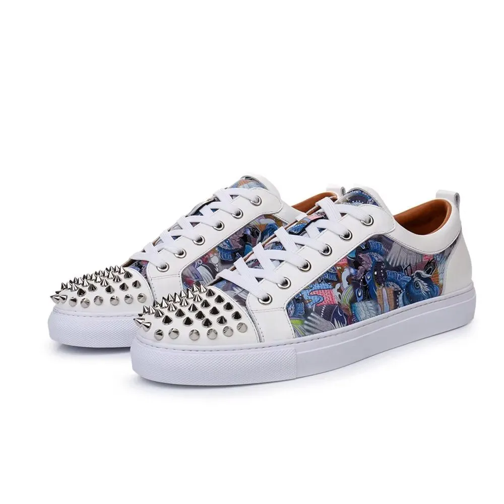 LuxeLeather Exotic Lace-up Sneakers