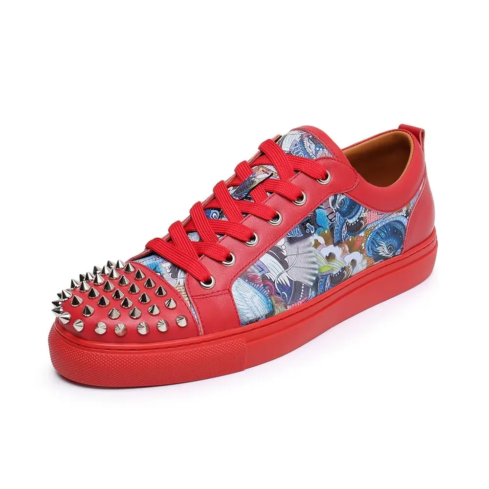 LuxeLeather Exotic Lace-up Sneakers