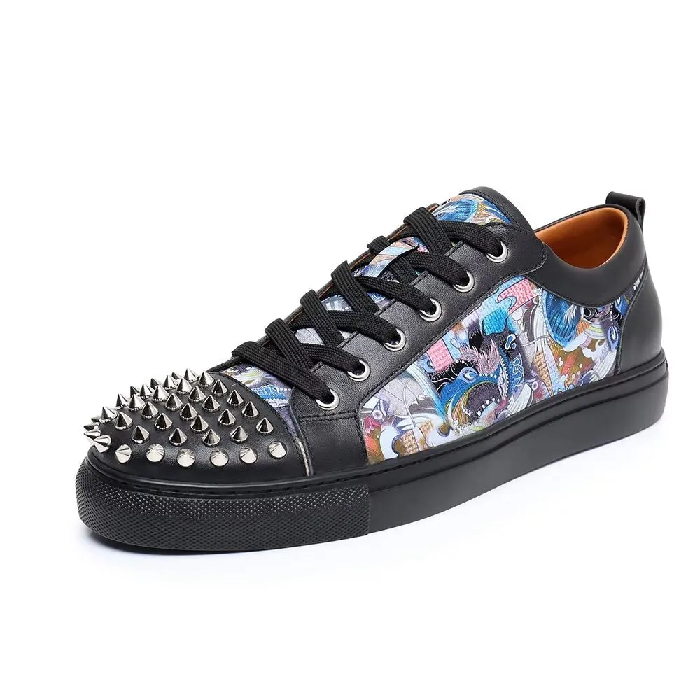 LuxeLeather Exotic Lace-up Sneakers