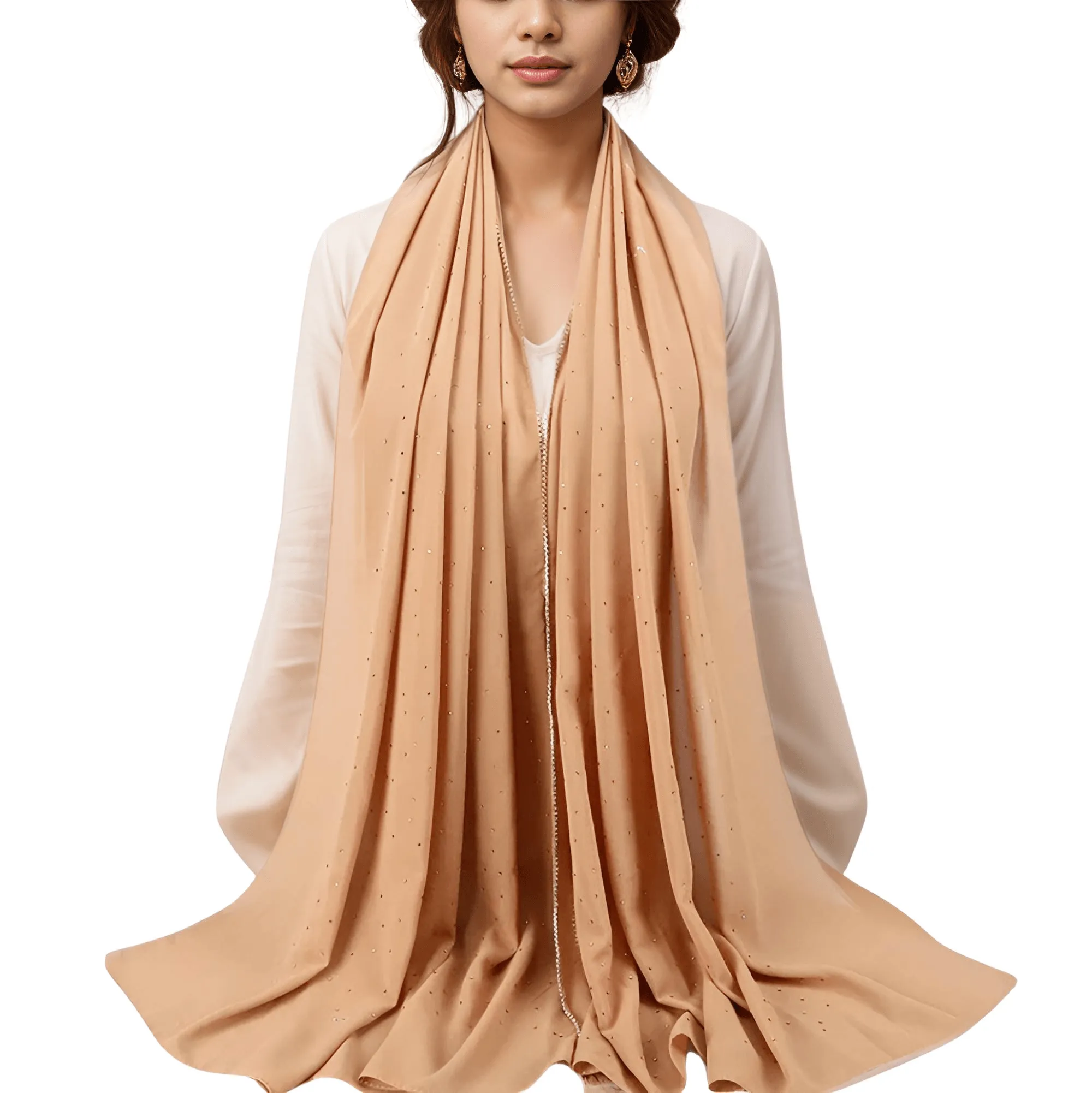 Luxury Chiffon Headscarf Solid Soft Long Muslim Scarves For Women Hijab Shawl and Wrap