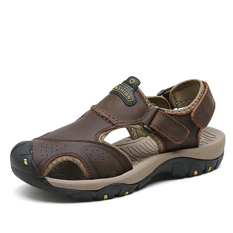 Male Shoes Genuine Leather Men Sandals Summer Men Shoes Beach Sandals Man Fashion Outdoor Casual Sneakers Size 48 v1