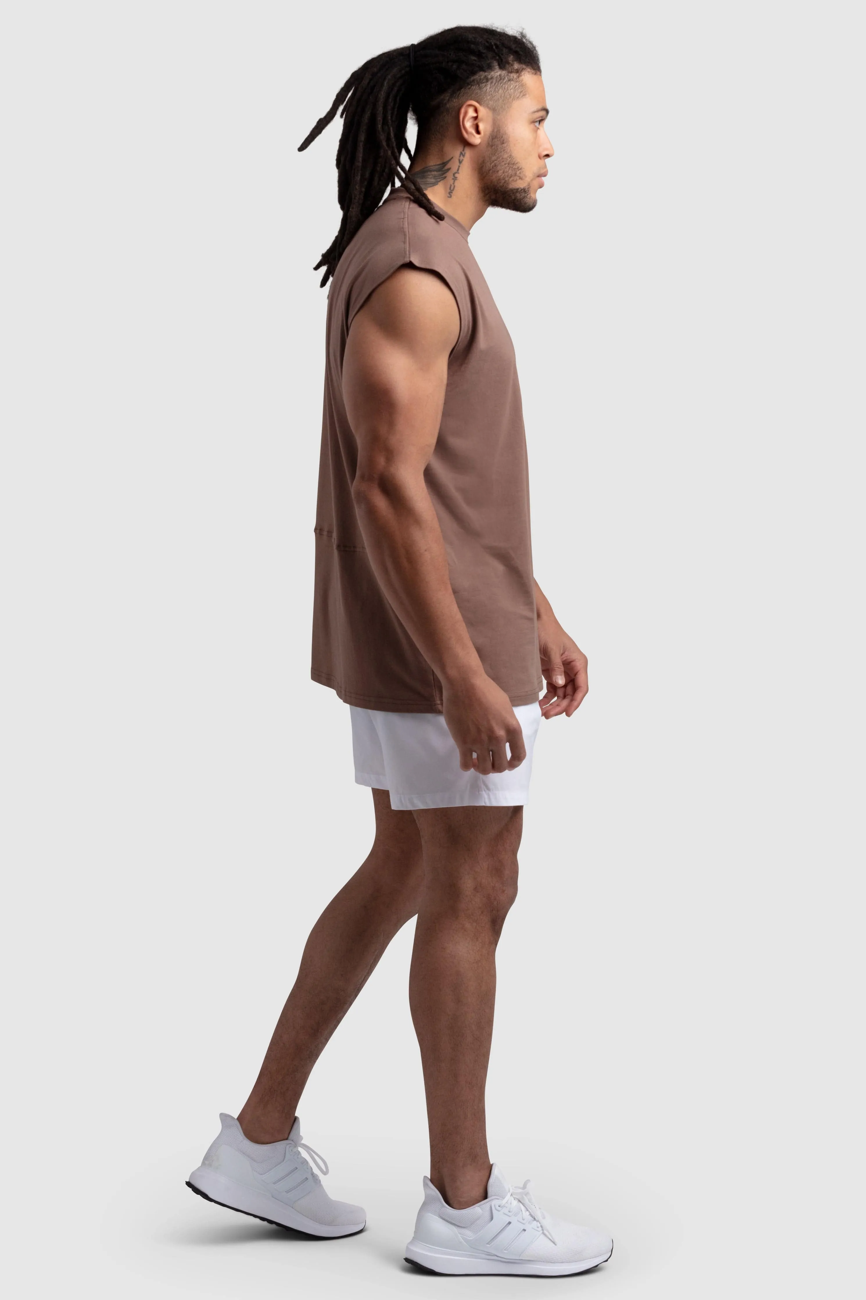 Mark Oversize Cutoff Tank - Choc Brown