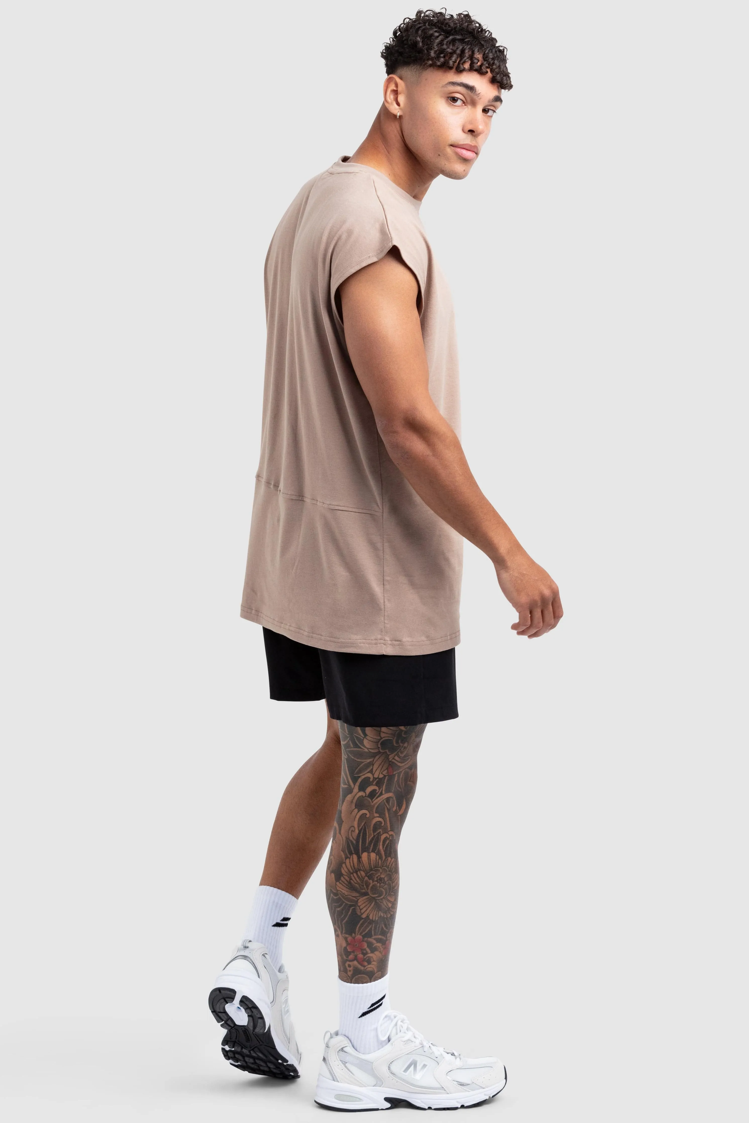 Mark Oversize Cutoff Tank - Light Taupe