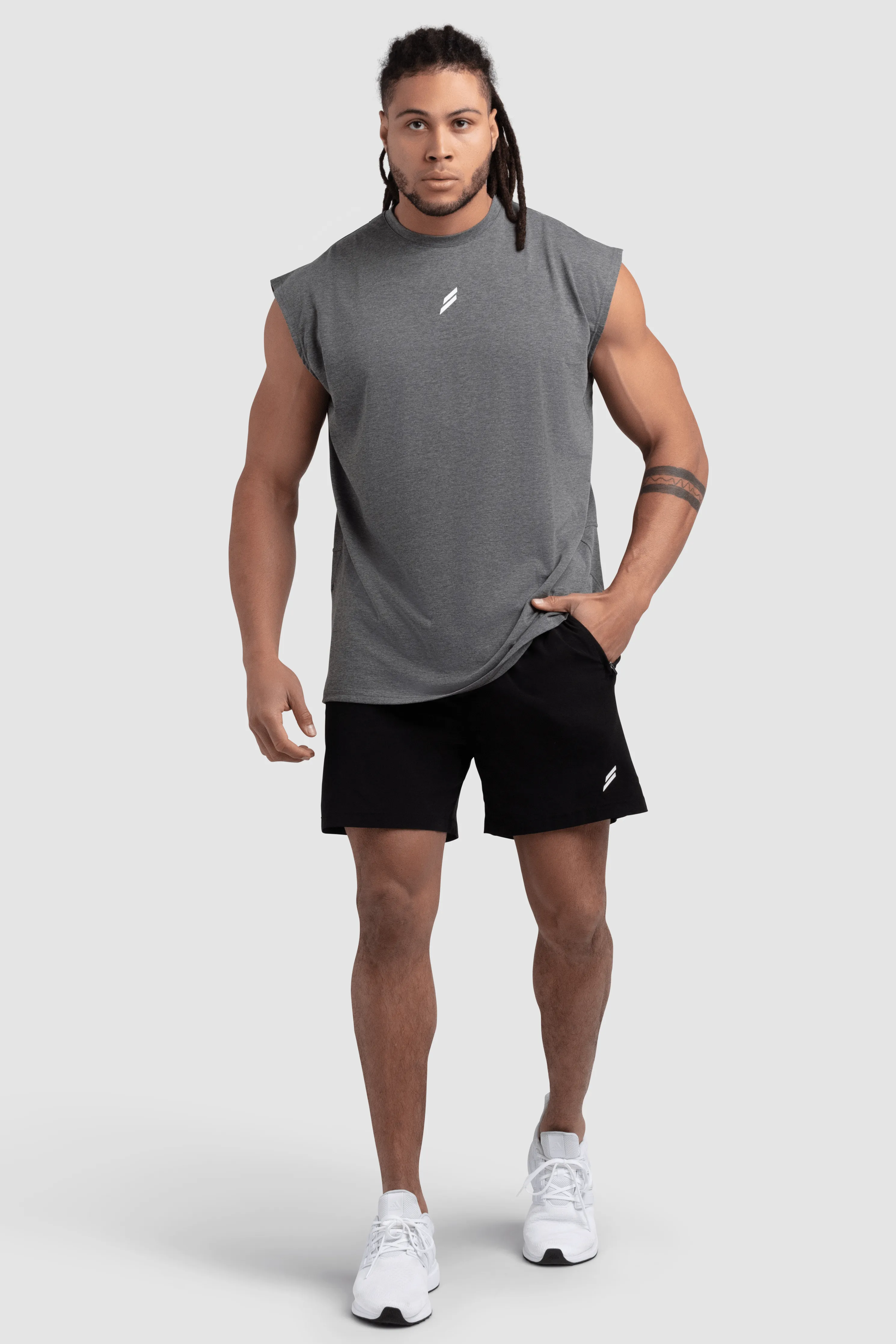 Mark Oversize Cutoff Tank - Slate Grey