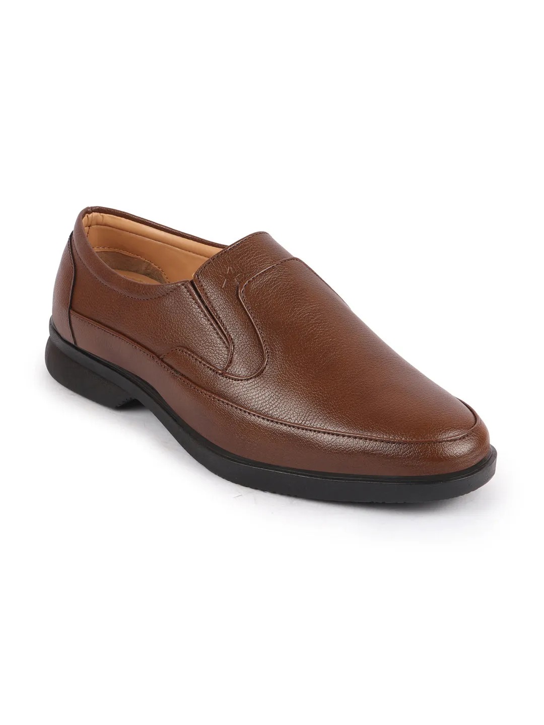 Men Brown Formal Office Meetings All Day Long Outdoor Slip On Shoes