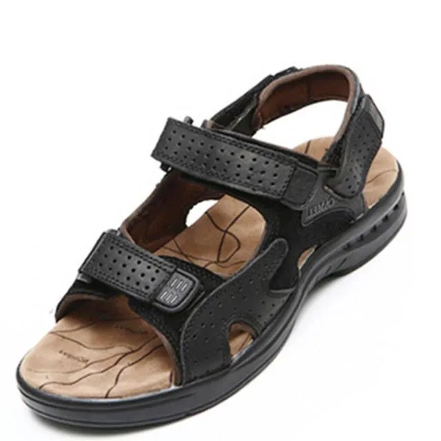 Men Sandals - Genuine Leather Cowhide Summer Outdoor Casual Suede Leather Sandals