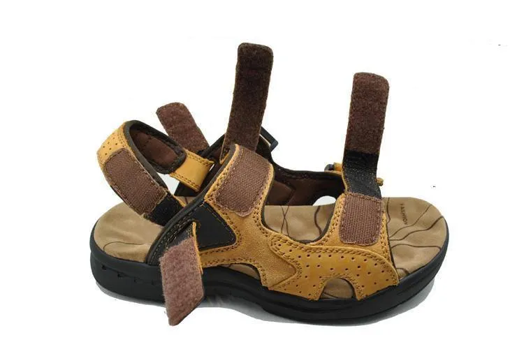 Men Sandals - Genuine Leather Cowhide Summer Outdoor Casual Suede Leather Sandals