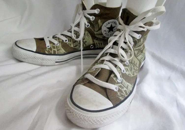 Mens CONVERSE ALL STAR Hi-Top Sneaker Trainer Athletic Shoe SKULL GREEN 7 9 Womens