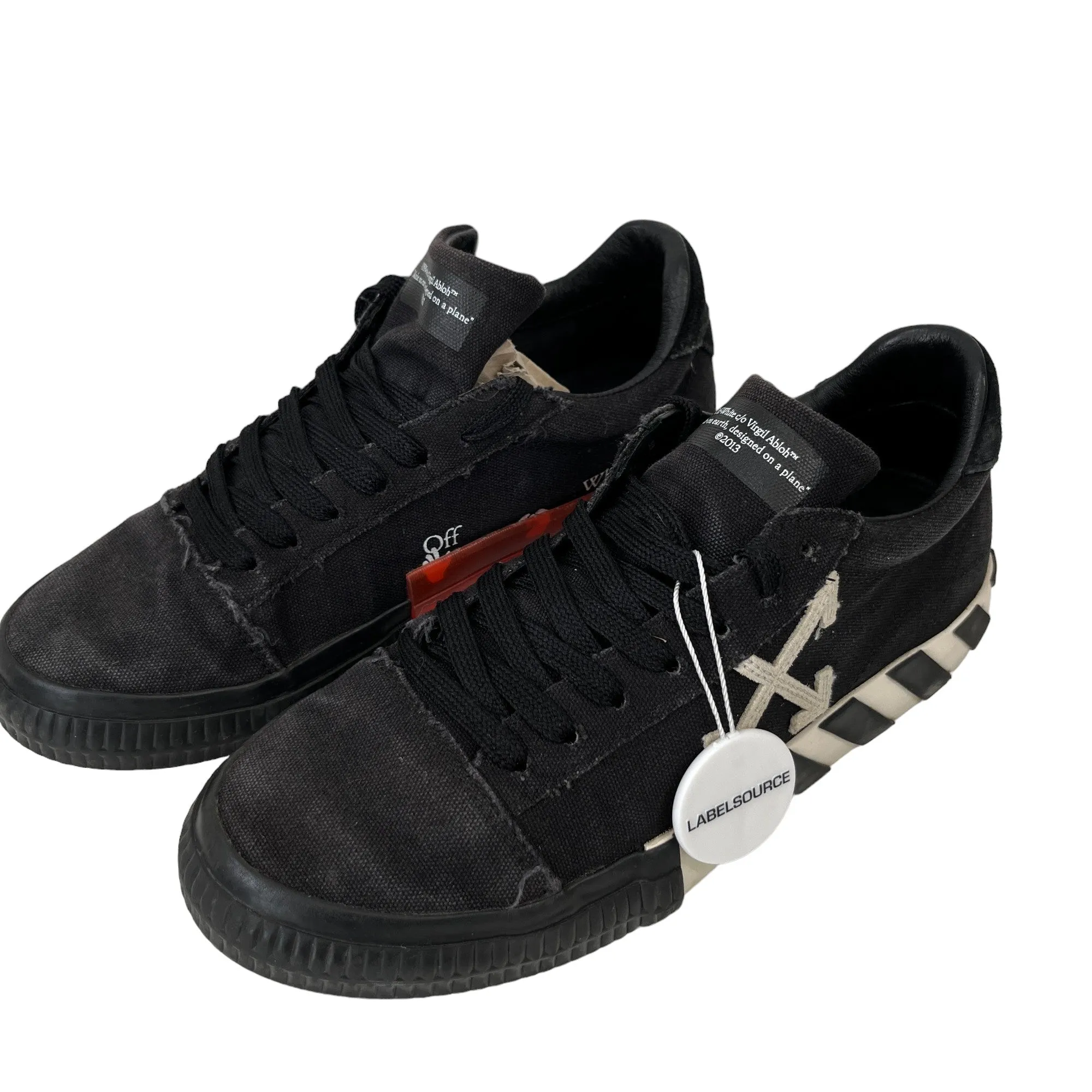 Men's Vulcanised Canvas Low Trainers Black Size EU 40 / UK 6