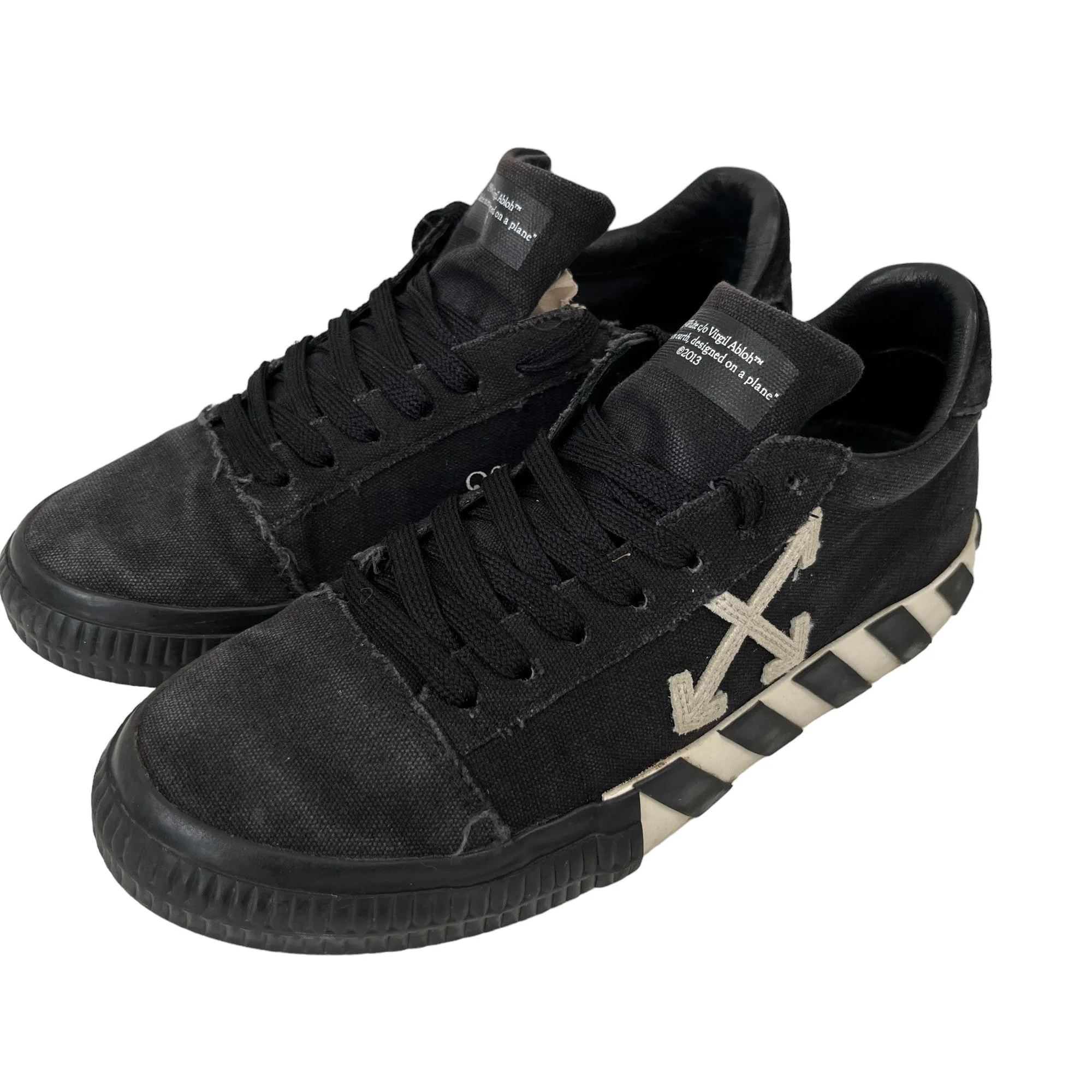 Men's Vulcanised Canvas Low Trainers Black Size EU 40 / UK 6