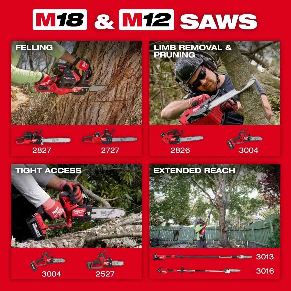 Milwaukee 2827-22 M18 FUEL 20" Dual Battery Chainsaw Kit