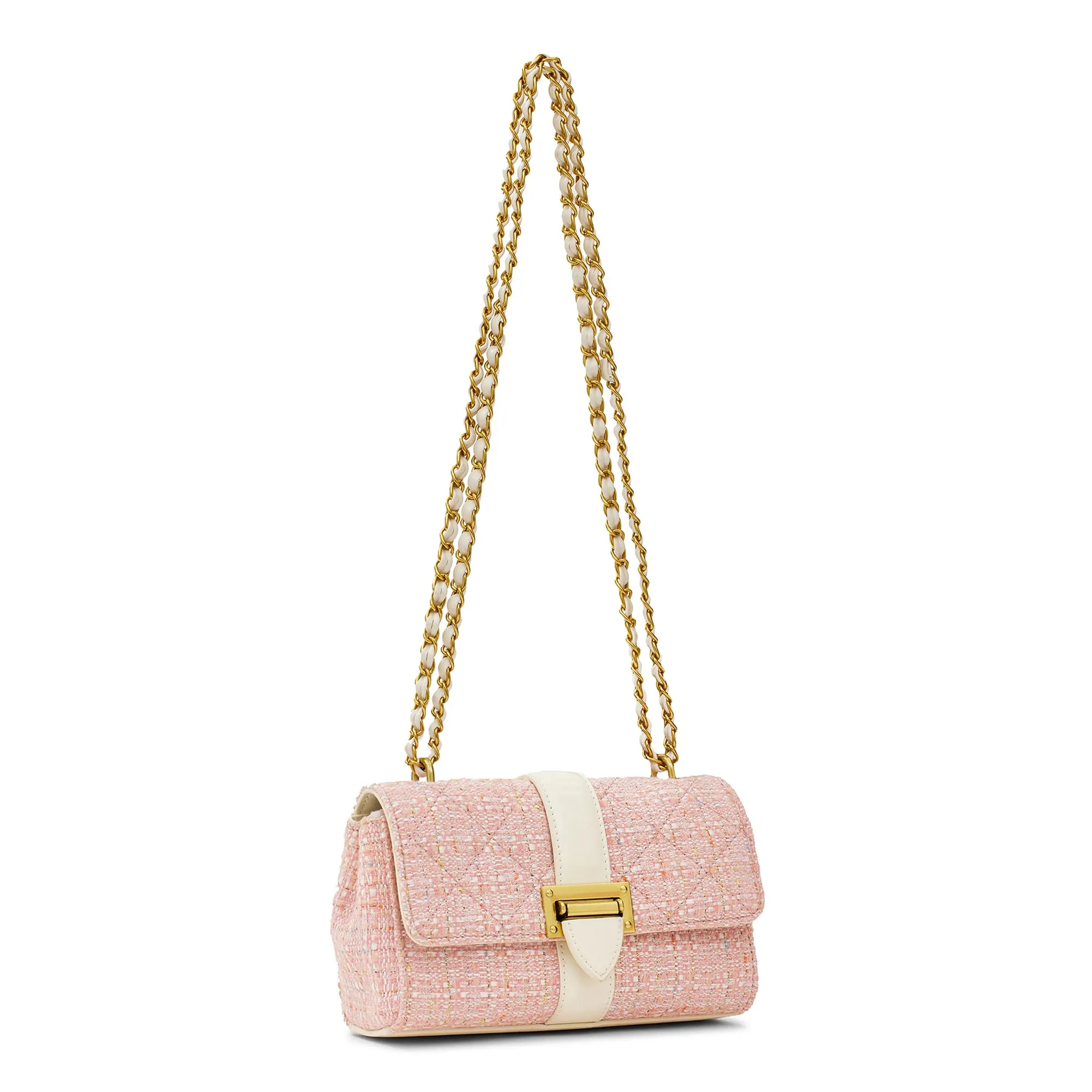 Miraggio Estelle Crossbody/Shoulder Bag with Convertible Sling (Tweed Pink)